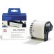 Etiqueta Compatible Brother DK22205 Blanca-Etiquetas tamaño personalizado -Ancho 62mm x 30, 48 metros-Texto negro fondo blanco