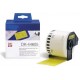 Etiqueta Comp. Brother DK44605-Etiquetas Removilbles tamaño personalizado-Ancho 62mm x30, 48metros-Texto negro fondo amarillo