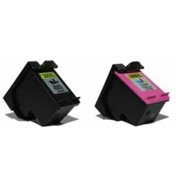 Pack de 2 cartuchos compatible para HP300XL (Negro + Color)