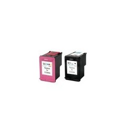 Pack de 2 cartuchos compatible para HP901XL (Negro + Color)