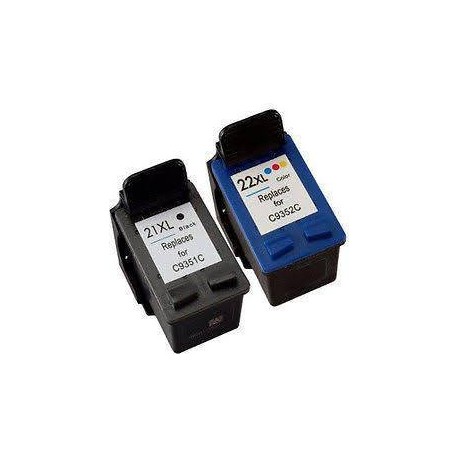Pack de 2 Cartutxos compatible sper a HP21XL/H22XL Pack de 2 Cartutxos compatible sper a HP21XL/H22XL