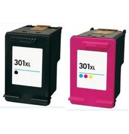 Pack de 2 cartuchos compatible para HP301XL (Negro + Color)