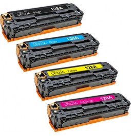 Pack de 4 tóners compatibles para HP CE320A/CE321A/CE322A/CE323A