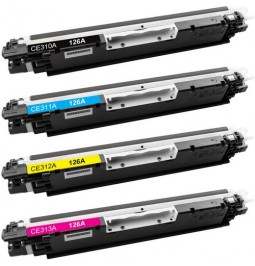 Pack de 4 tóners compatibles para HP CE310A/CE311A/CE312A/CE313A