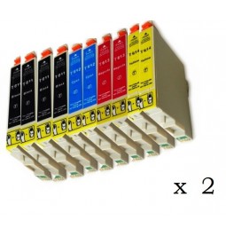 Pack de 20 cartuchos compatibles para Epson T0611/2/3/4