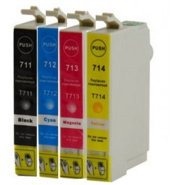 Pack de 4 cartuchos compatibles para Epson T0711/2/3/4