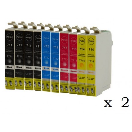 Pack de 20 Cartutxos compatibles per a Epson T0711/2/3/4 Pack de 20 Cartutxos compatibles per a Epson T0711/2/3/4