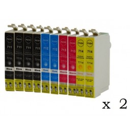 Pack de 20 cartuchos compatibles para Epson T0711/2/3/4