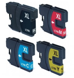 Pack de 4 cartuchos compatibles para Brother LC-985BK/C/M/Y