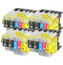 Pack de 12 cartuchos compatibles para Brother LC-1240BK/C/M/Y