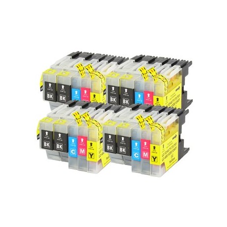 Pack de 20 Cartutxos compatibles per a Brother LC-1240BK/C/M/Y Pack de 20 Cartutxos compatibles per a Brother LC-1240BK/C/M/Y
