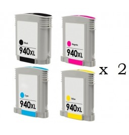 Pack de 8 cartuchos compatibles para HP 940XL