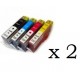 Pack de 8 cartuchos compatibles para HP 364XL