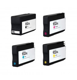 Pack de 4 cartuchos compatibles para HP 932XL/933XL