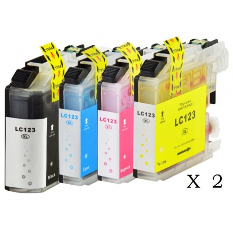 Pack de 8 Cartutxos compatibles per a Brother LC123BK/LC123C/LC123M/LC123Y Pack de 8 Cartutxos compatibles per a Brother LC123BK/LC123C/LC123M/LC123Y