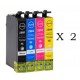 Pack de 8 cartuchos compatibles para Epson 29XL T2991/T2992/T2993/T2994