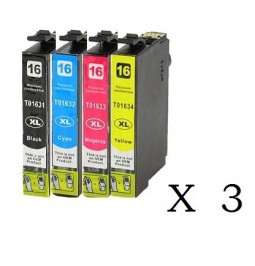 Pack de 10 cartuchos compatibles para Epson 16XL (T1631/T1632/T1633/T1634)