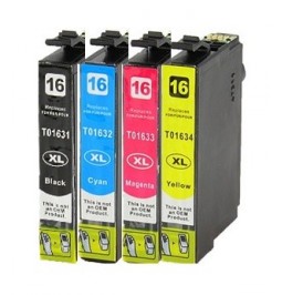 Pack de 4 cartuchos compatibles para Epson 16XL (T1631/T1632/T1633/T1634)