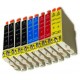 Pack de 10 cartuchos compatibles para Epson T0611/T0612/T0613/T0614